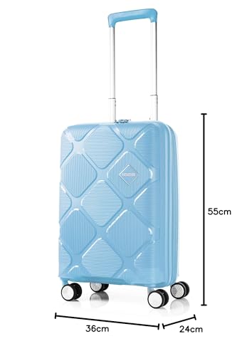 American Tourister Instagon Spinner 55/20 Expandable Suitcase, TSA Approved, Carry-on Compatible, 35/42L, 55cm, 2.8kg, Pastel Blue