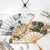 High Quality Silk Folding Fan Classical Hand Fold Fan Tassel Folding Fan  Female