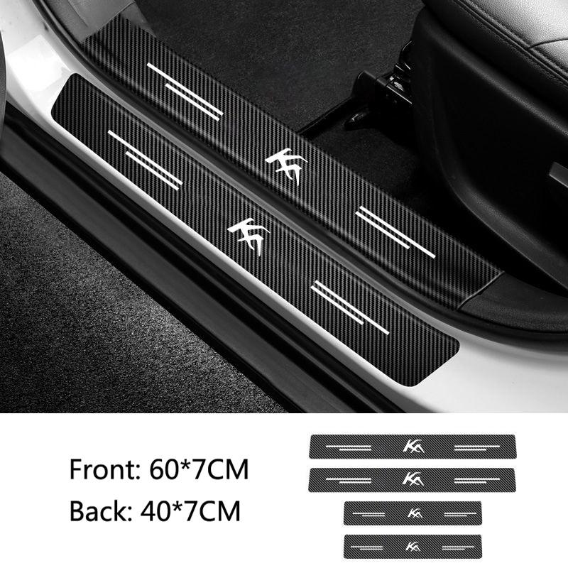 Car Trunk Door Sill Protection Sticker Car Threshold Strip Carbon Fiber Luminous Auto Accessories For Ford Ranger T9 Rapotr