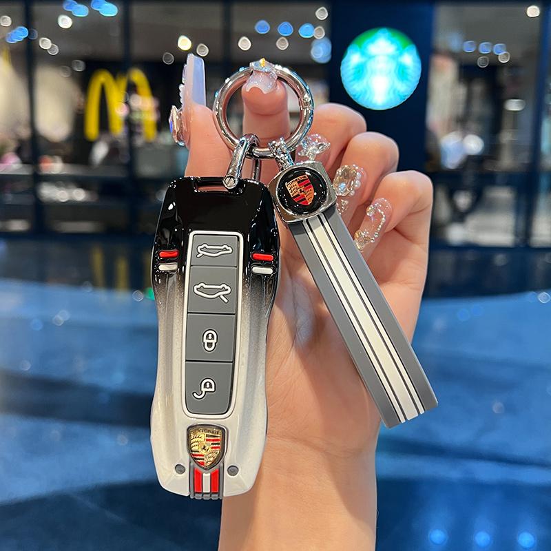 Zinklegering Silikon Bilnyckelskal Skyddsskal För Porsche Panamera Spyder Carrera Macan Cayman Cayenne 911 970 981 991