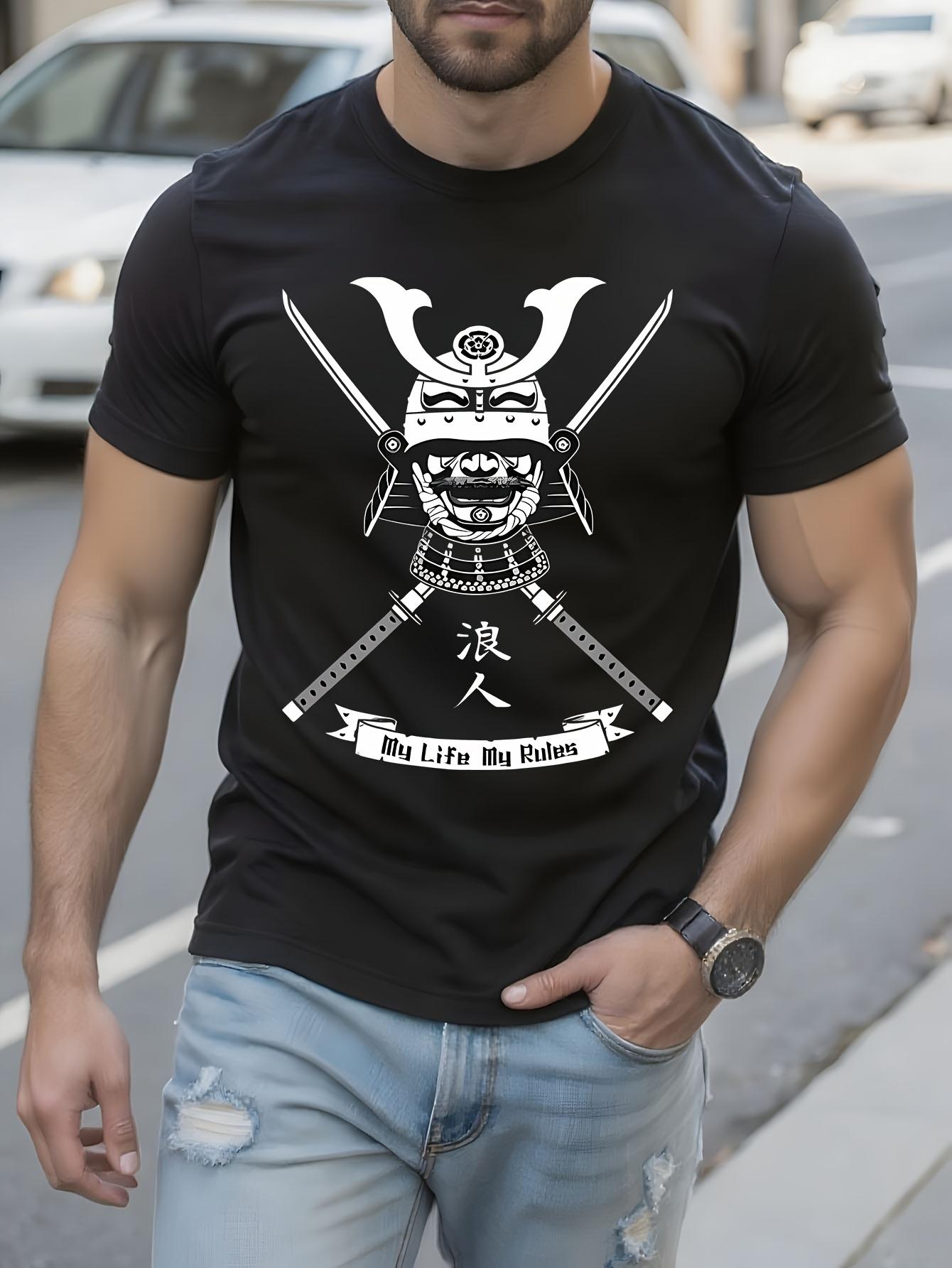 Samurai Graphic Tee Japanese Warrior Design with Crossed ... XL