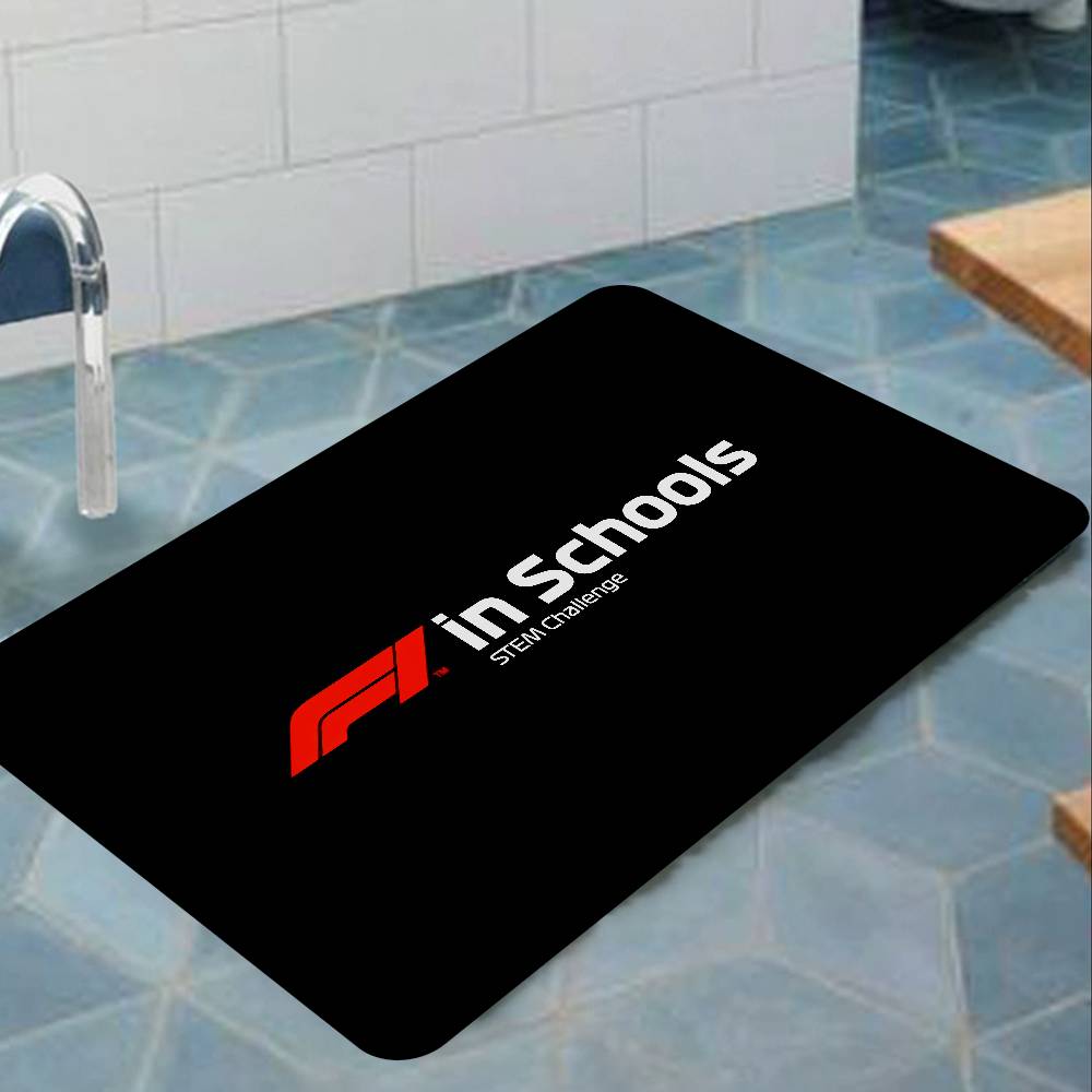F-F1S F-Formula 1 LOGO Floor Mat Anti-slip Absorb Water Long Strip Cushion Bedroon Mat Alfombra