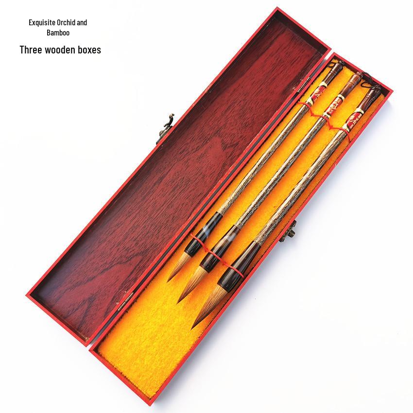 Deluxe Student Calligraphy Brush Set - Three Brushes: Wolf & Sheep Blend