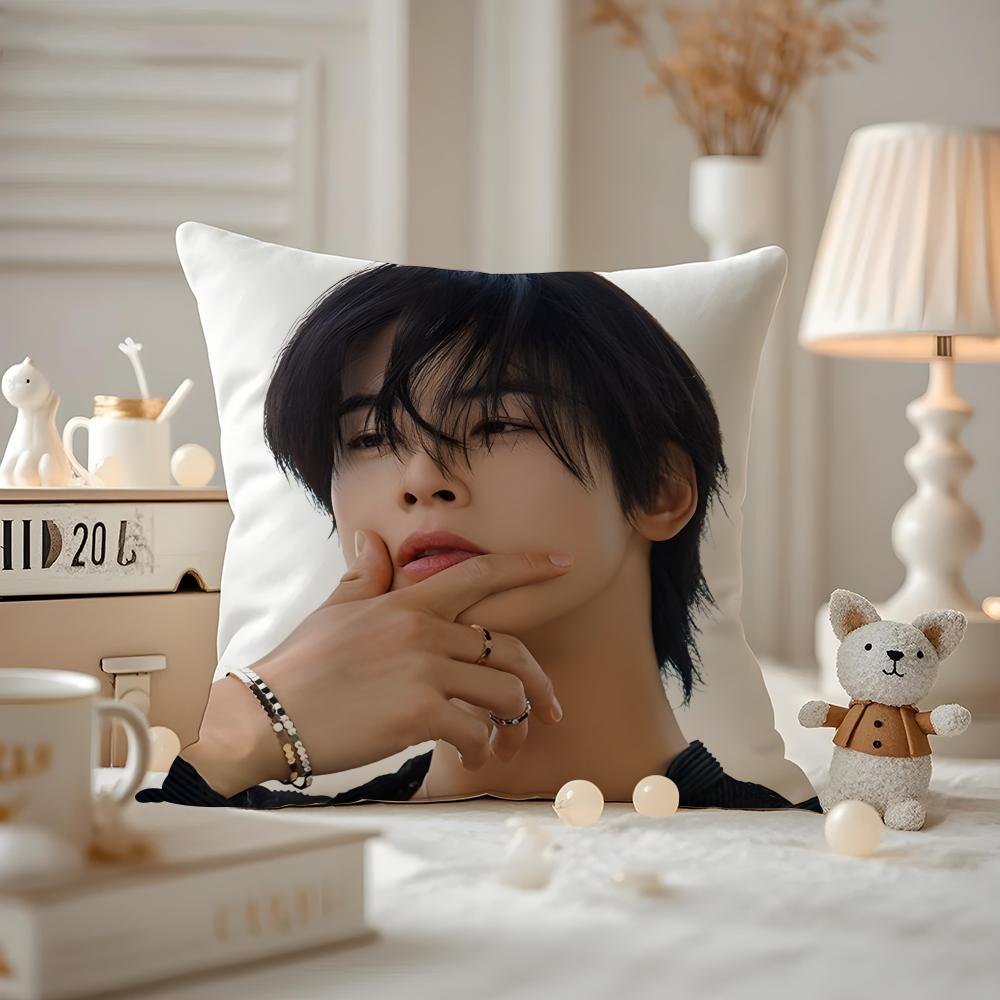 Cha E-E-Eunwoo Actor Cushion Cover Pattern Printed Pillowcase For Living Room Sofa Cushion Cover & Bedroom Decor