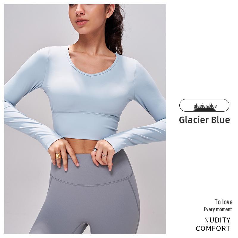 

Women s Slimming Long Sleeve Yoga Top with Built-In Bra for Outdoor Training XL