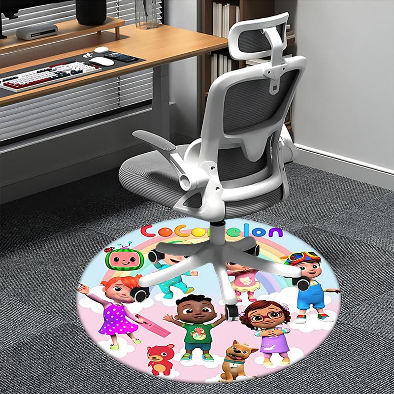 

Cocomelon Chair mat Round Rug-Office carpet, Machine Washable, Non-slip, Suitable for Living Rooms, Bedrooms, Entryways, and Holiday-themed 80cm by 80cm