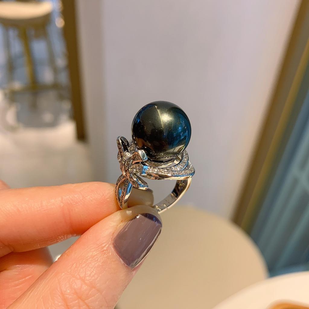 Ao Fritillary Pearl Women's Ring Fashion Creative Jewelry Adjustable Ring Hand Fashion