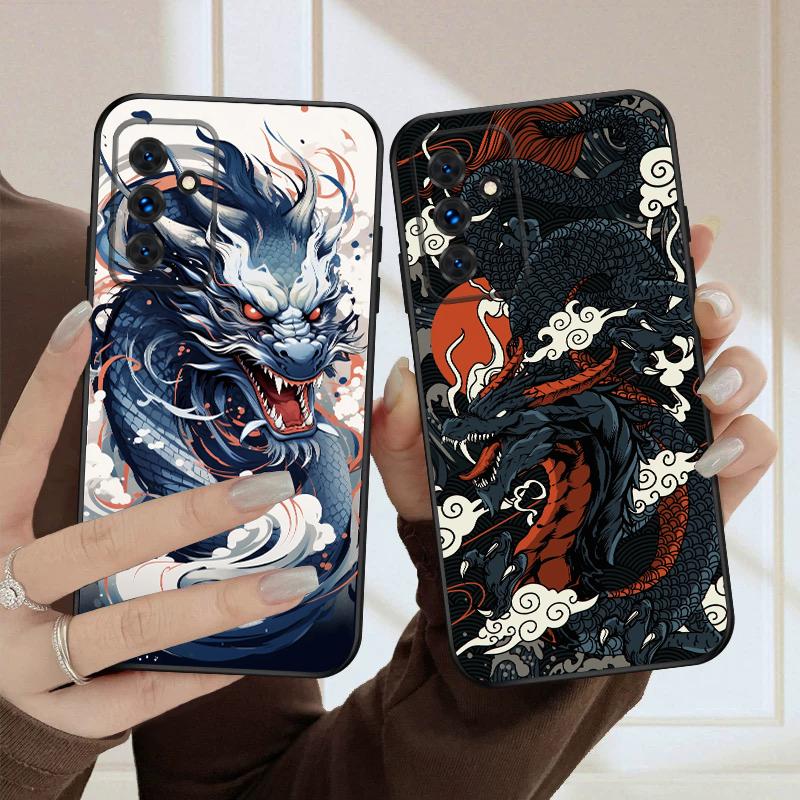 Sea White Dragon For Samsung S20FE S 21 22 23 FE 24 Plus 25 Ultra Galaxy M23 32 34 35 52 53 54 55 5G Silicone Soft Phone Case