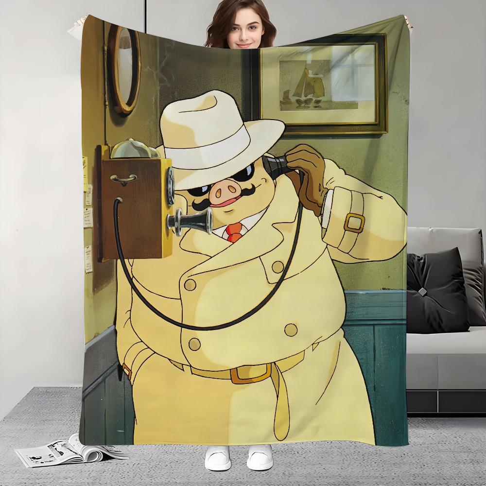

Cartoon P-Porco R-Rosso Blanket Design Lightweight For Dorms, Naps, Living Room, Office,Sofa,All-Season 30x40in