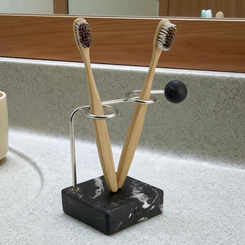 Multipurpose Stainless Steel Toothbrush Holder Bathroom Organizer Waterproof Easy to Clean Modern Design For Home Office