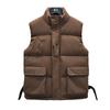 New Stand-up Collar Vest Men's Autumn and Winter Cold and Warm Trendy Brand Cotton Vest Thickened Tooling Jacket