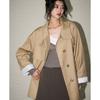 Womens Oversized Stand Collar Trench Coat 2026 Korean Style Casual Longline Jacket In Beige Khaki