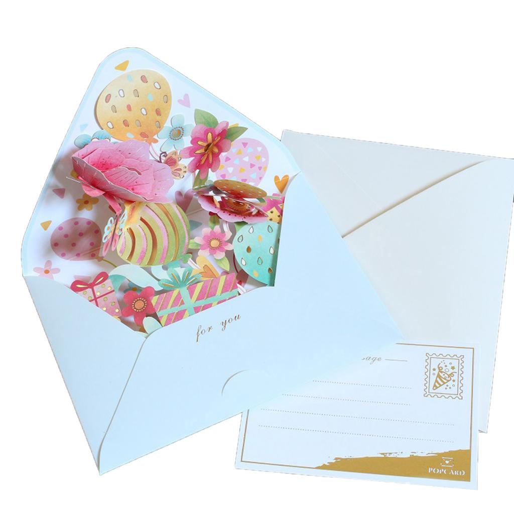 3D Flower Greeting Card Unique and Exquisite Design for Birthday Thank You Christmas New Year with Envelope Message Card