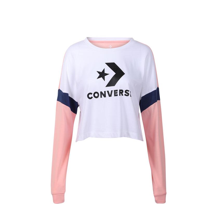 Converse Футболки Женские Белые С Круглым Вырезом Умеренные Другое 10008812-102 L