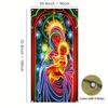 Christmas Door Cover Decoration Fabric Fluorescent Religious Jesus Scene Backdrop Christmas Porch Sign Banner Decor For Indoor