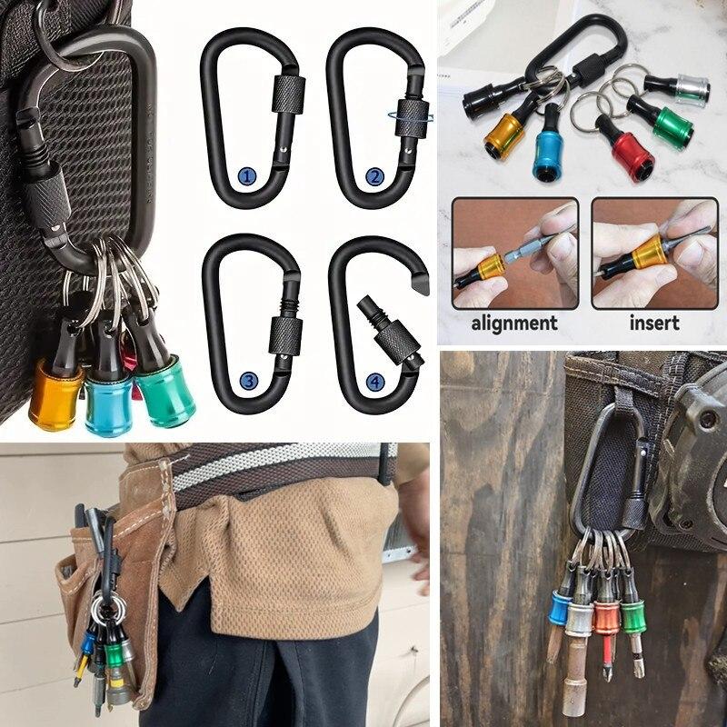 Upgrade, Push To Unlock, 12pcs 1/4 Inch Hex Shank Aluminum Alloy Screwdriver Bits Holder Light-weight Quick-change Extension Bar