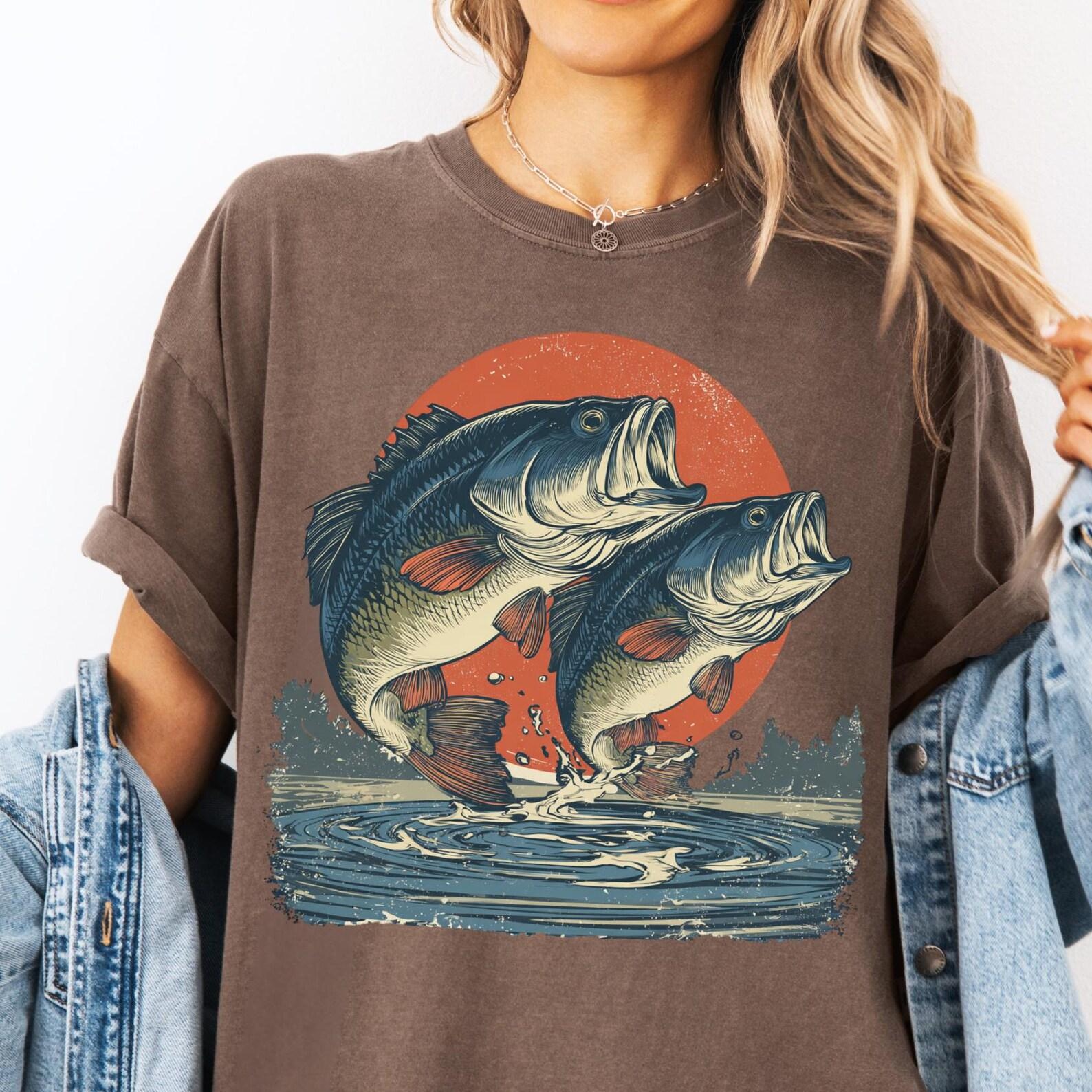 Vintage Bass Comfort Colors® T-Shirt: Unisex Retro Fishing Shirt, Nature Aesthetic, Outdoorsy Graphic Tee 2XL