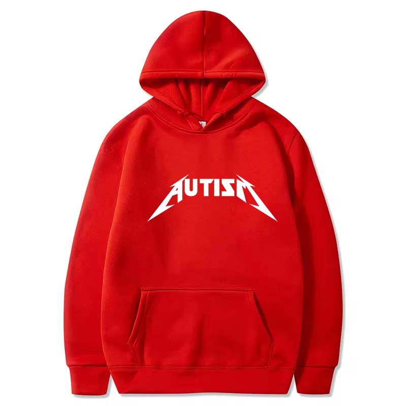 Autismus Metal Rock Meme Hoodie Top Herren Damen Mode Hip Hop Fleece Hoodie Übergroßer Pullover Winter Sport Sweatshirt für Herren
