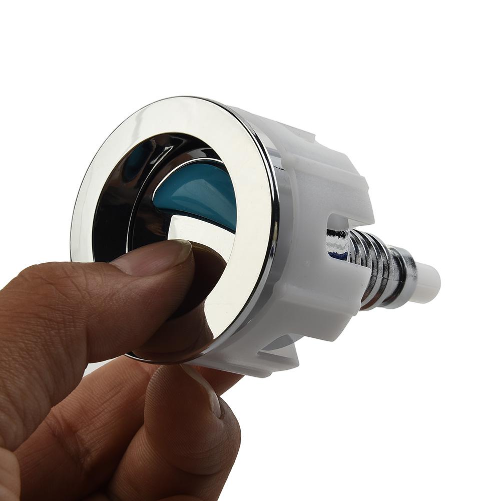 Pulsante di Scarico WC Accessori Bagno Interruttore a Pressione 38-49mm ABS Doppio Scarico Pulsante Acqua Pulsante WC Argento