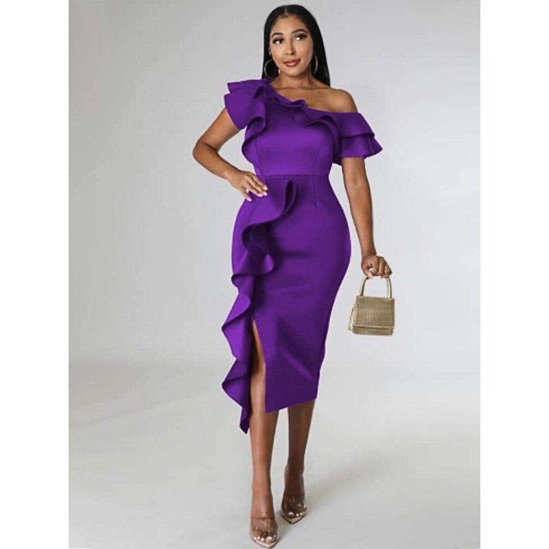 

Вечерние платья без бретелек Фиолетовые рюши с высокой талией Вечерние платья для дня рождения Повод плюс размер