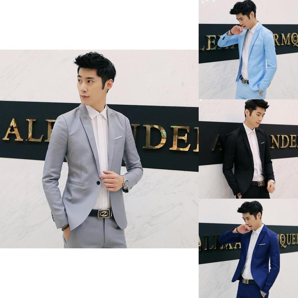 Giacca Blazer Slim Fit a Un Bottone Cappotto Formale da Lavoro In 7 Colori**
