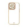 Fashion Case Etui Do Samsung Galaxy A12 5G Żelowy Pokrowiec Ze Złotą Ramką Złoty