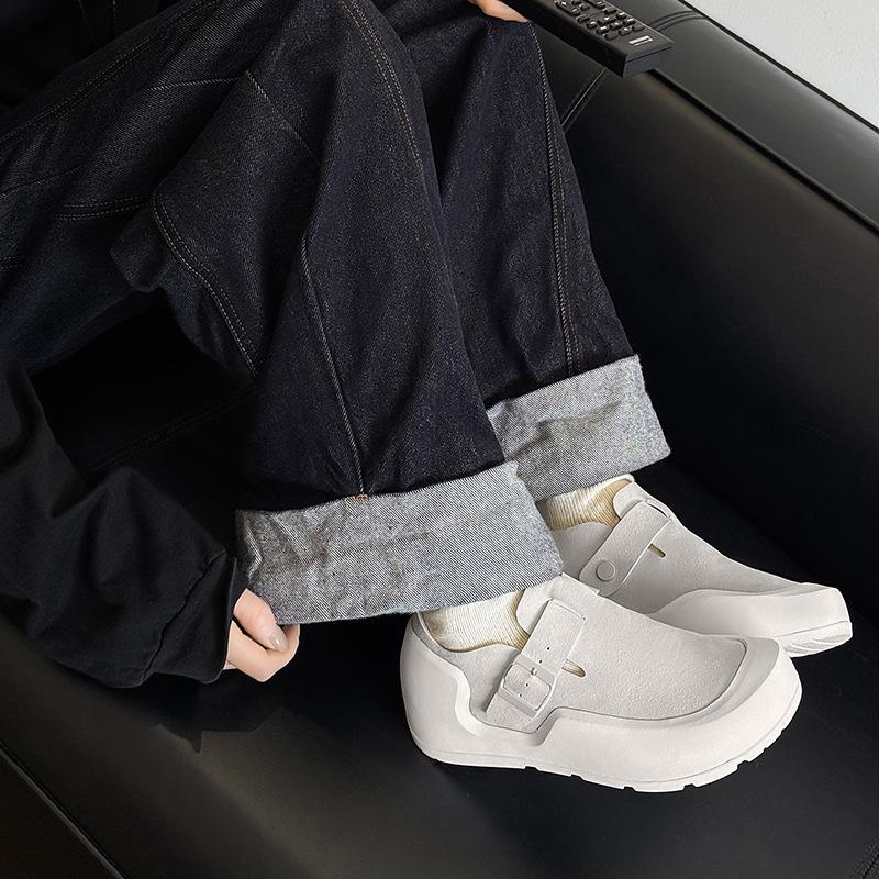 Grubosolne podwyższające Birkenstocki wiosna nowe brzydkie urocze buty z dużą głową skórzane buty jednolite buty codzienne buty na platformie buty Doudou