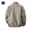 Men's Gray PU Leather Stand Collar Retro Workwear Jacket for Spring/Autumn