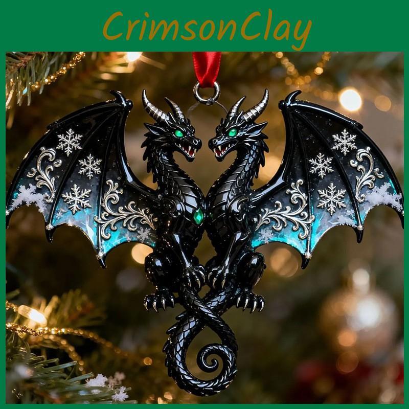 Series Dragon Car Decor Acrylic Pendant Christmas Tree Ornament For Holiday Gift