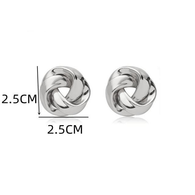 Boucles d'oreilles puces en métal doré, style spirale, pour femme. Nouveauté bijoux en gros.