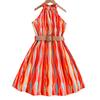 Girls Fashion Crew Neck Sleeveless Dress Summer Children's Sweet Dress