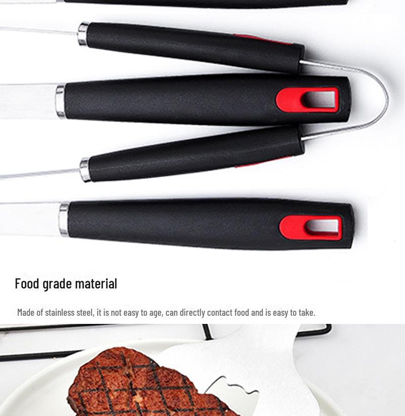 Stainless Steel BBQ Tool Set with PP Handles - Outdoor & Household Use