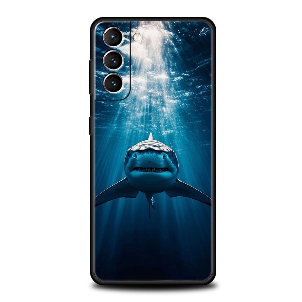 Phone Case For Samsung Galaxy S25 Edge S24 S23 S22 S21 Ultra S20 FE 5G S10 S10E S9 Plus Soft TPU Cover Shark