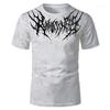 Edgy Grunge Short Sleeve T-Shirt, Gothic Metal Graphic, Streetwear Essential.