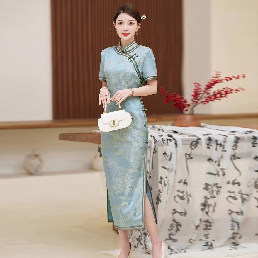 Silk cheongsam women's summer new retro improved temperament mulberry silk dress