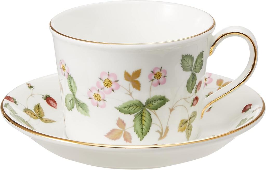 Wedgwood Festivity Teetasse 1058030 [Offiziell importiert] & Untertasse, Elfenbein,