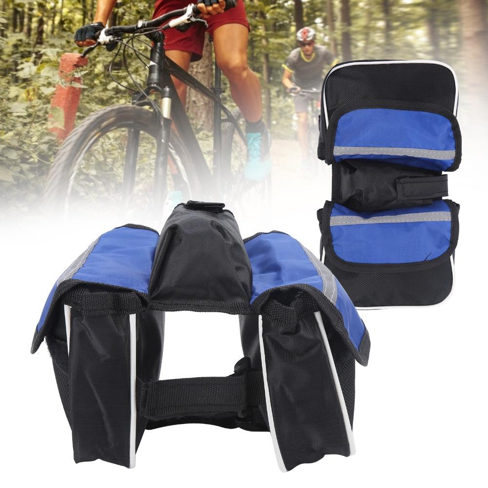 2PCS Hanging Bicycle Front Beam Bag 600D Oxford cloth Bike Frame Bag  Mountain Biking