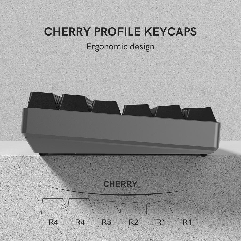 Womier 123-Key Double-Shot PBT Light-Transmitting Keycaps with Cherry Profile for Mechanical Keyboards and PCs (Black)