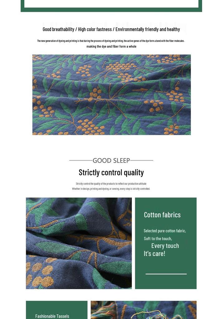 All-Cotton Multi-layer Gauze Blanket Quilt for Summer