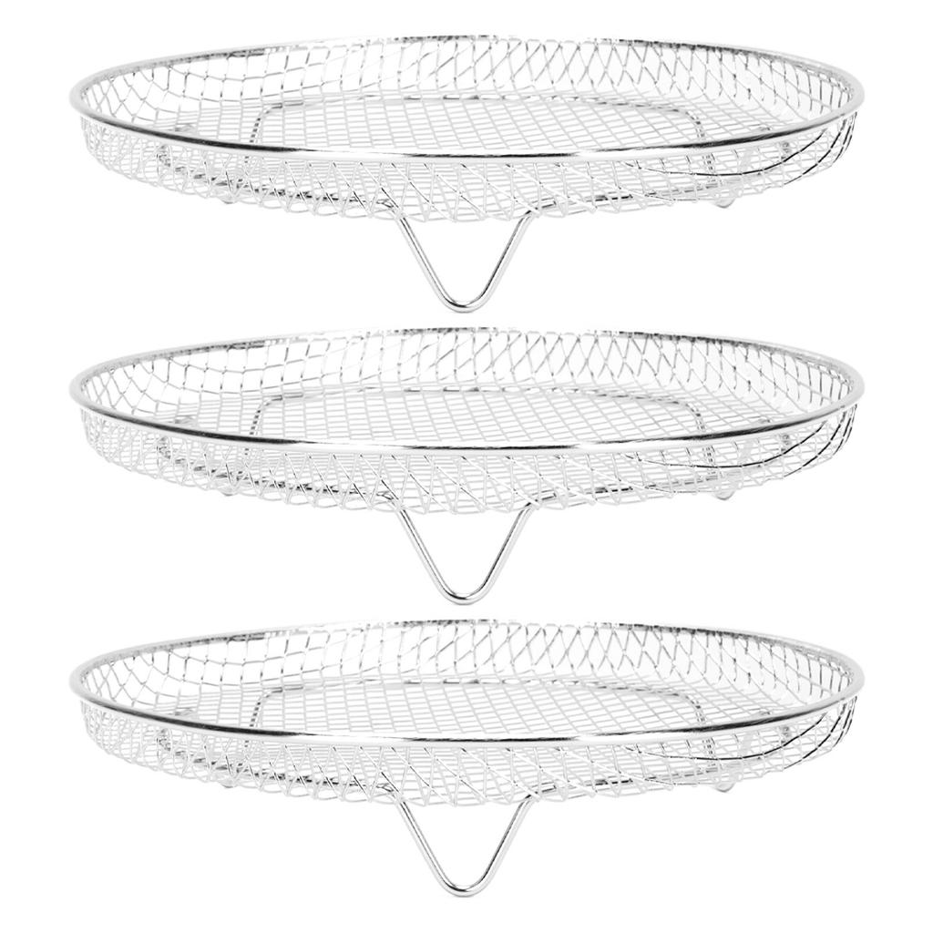 Fryer Accessories 3 Layer Fryer Rack 304 Stainless Steel Dehydrator Rack Detachable Round Grill Rack Dishwasher Safe