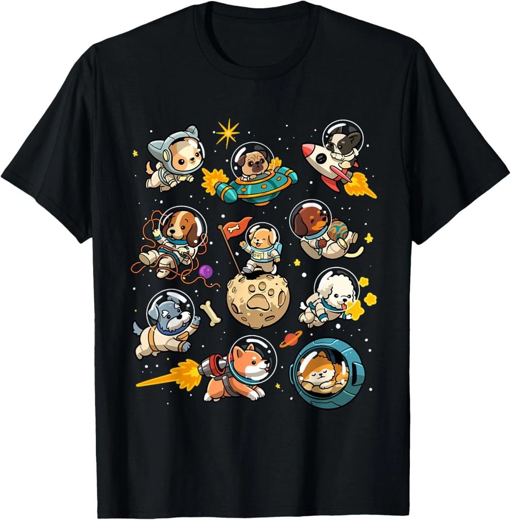 Space Dogs Cute Astronaut Dogs in Space Galaxy Animal Planet Gift Unisex T-Shirt