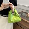 New fashion bags Girls commuter handbags Handbag niche design Soft leather pleated cloud bag tide