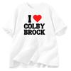 I Love Herat Colby Brock Sam Colby Men Tshirts Cotton Short Sleeve Man Tshirt Casual 90s Aesthetic Clothing Babydoll Shirt