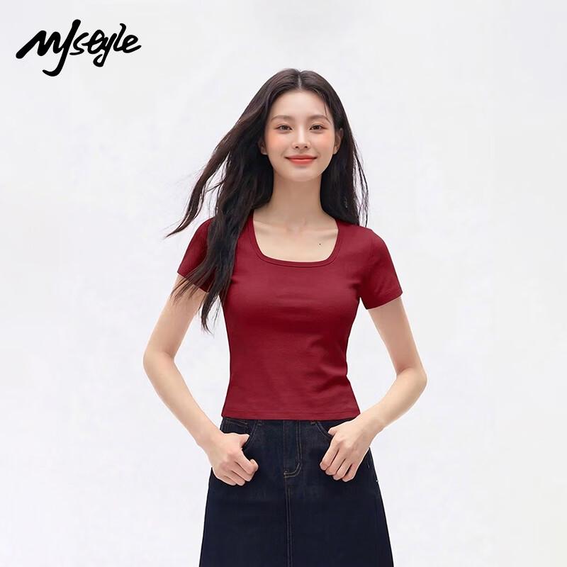 MJ STYLE Basic Short Sleeve T-Shirt L