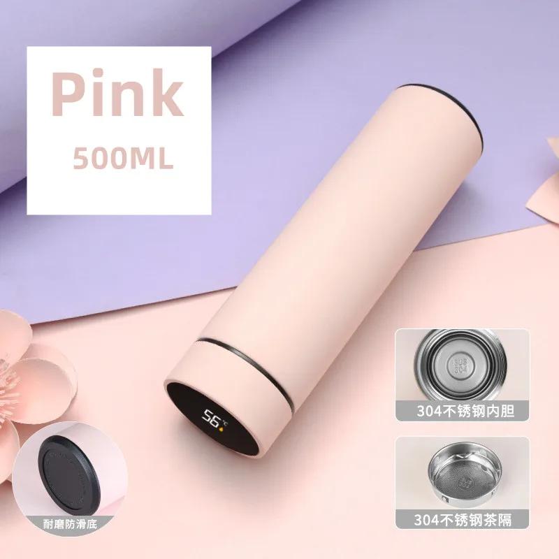 

500 мл Термос с умным дисплеем температуры Милая детская студенческая бутылка для воды Кружка для кофе Нержавеющая сталь Портативная посуда для напитков 500ml