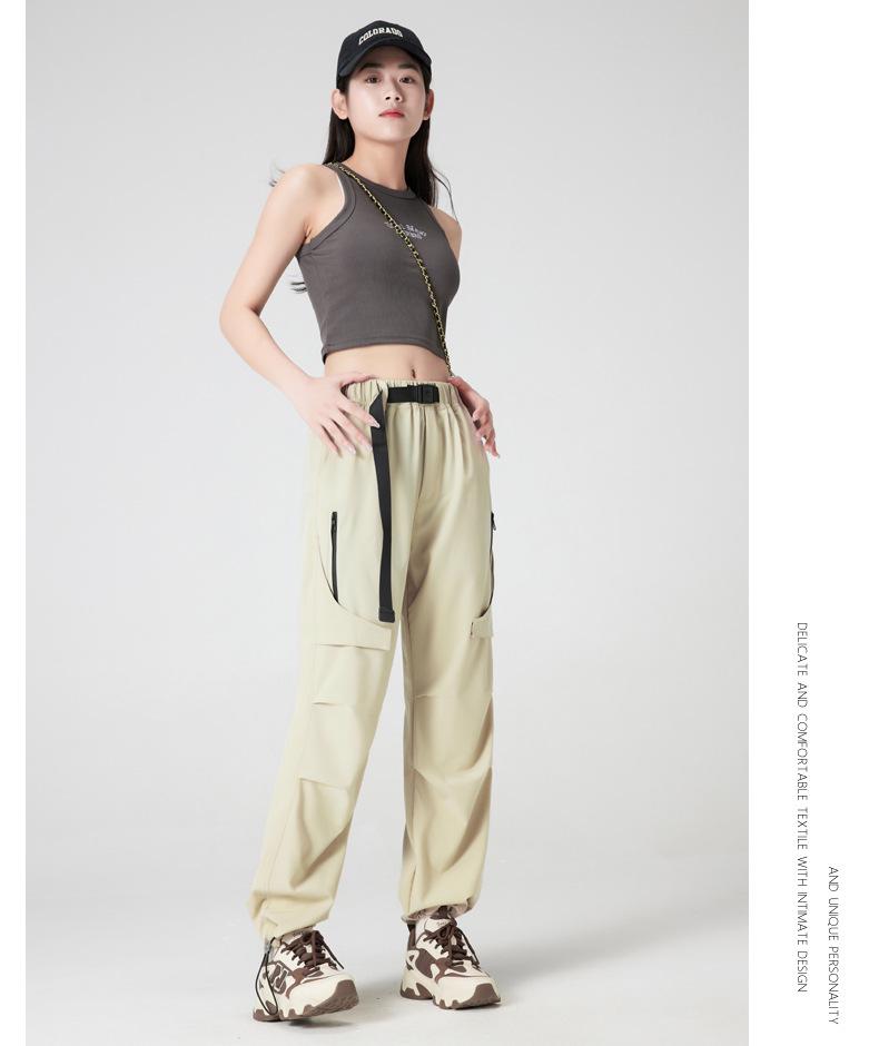 2025 Dámské ležérní voděodolné pracovní kalhoty s více kapsami: Jarní rovné nohavice, Větruodolná bunda pro venkovní sporty