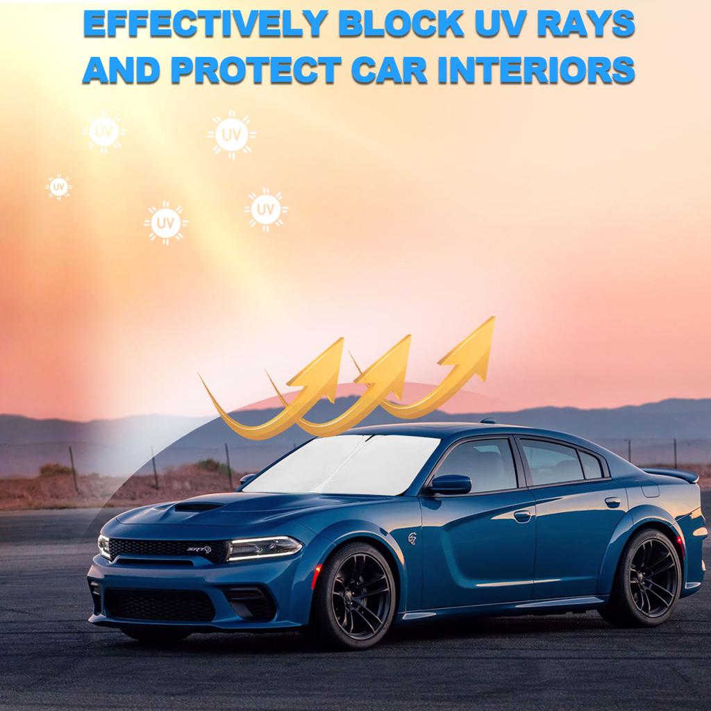 Foldable Windshield Sun Shade for Dodge Charger 2011-2024 Front Window Shades Protector Chevy Tahoe Sun Shade Auto Accessories