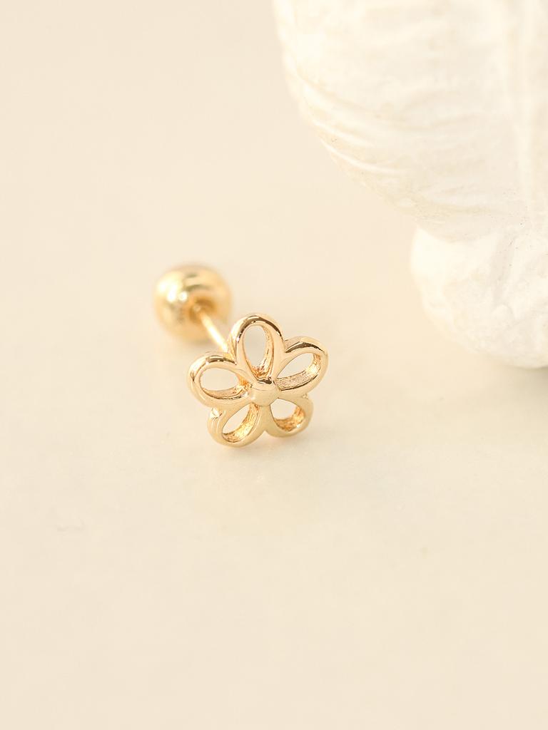 Minimalpiercing 14K Point Five-Petal Piercing Earrings