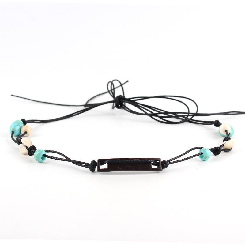 

Hat Decoration Strap: Handwoven Hemp Rope & Wooden Bead Chain 58-60cm