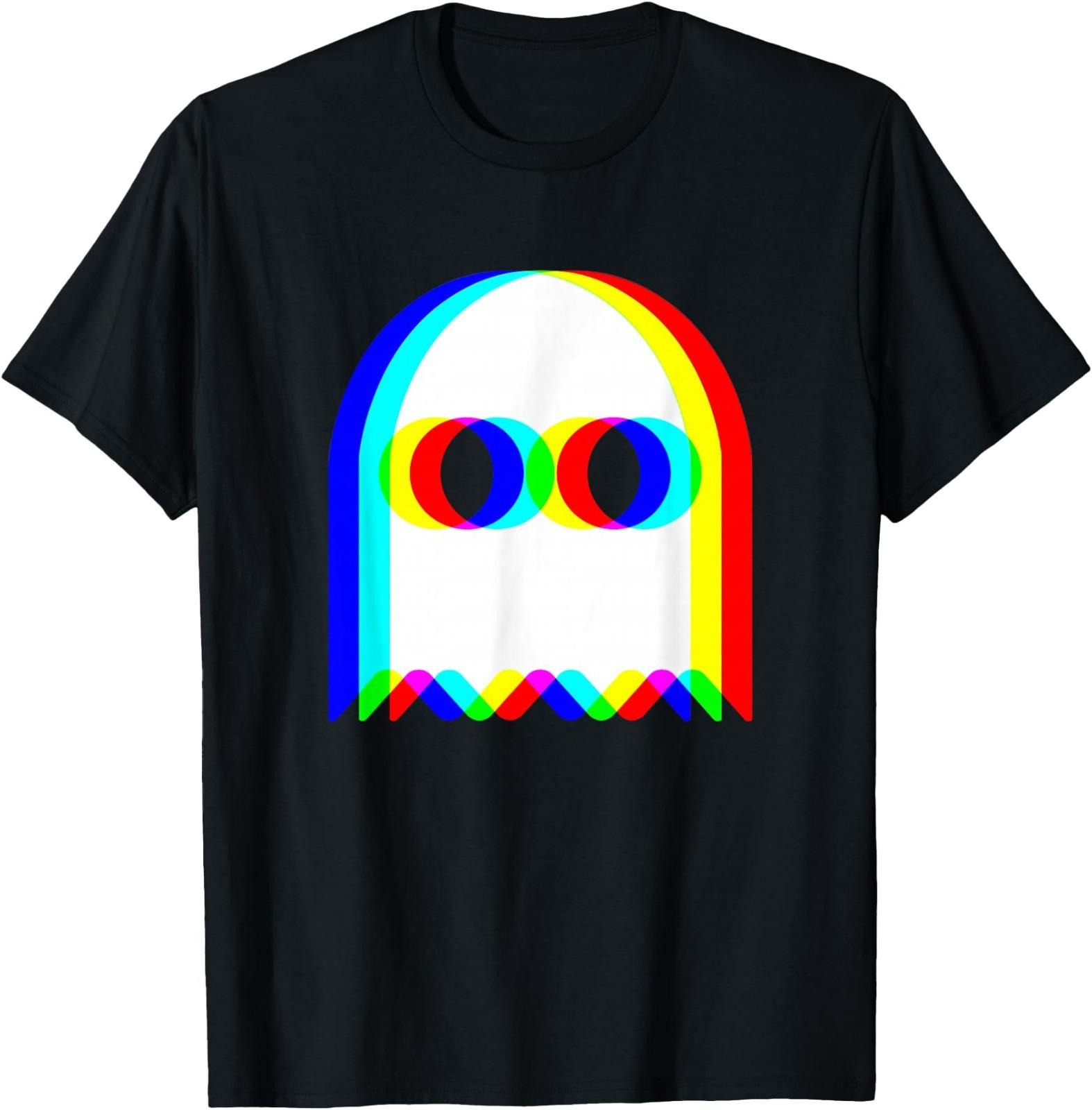 Funny Ghost Trippy Vaporwave Halloween Techno Rave EDM Party T-Shirt L